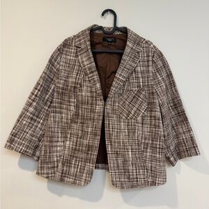 Talbots linen and cotton blend blazer jacket 14w